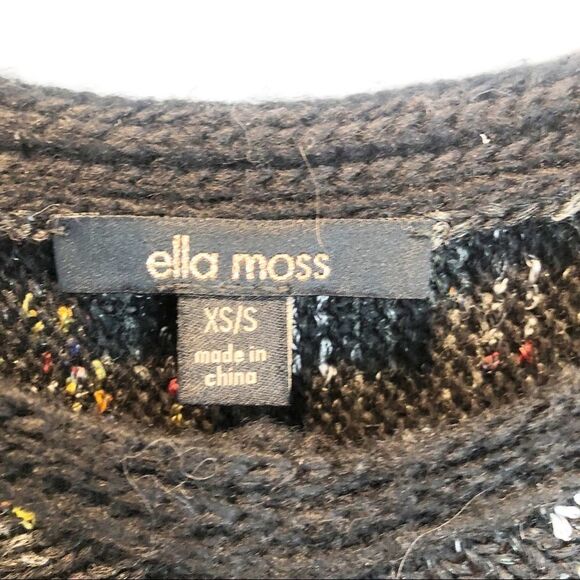 Ella Moss Black Fringe Poncho xs/s - Picture 4 of 6